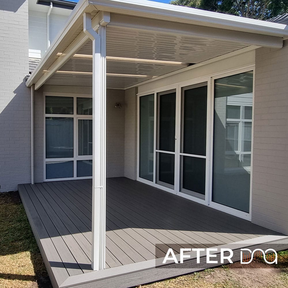 Alfresco Deck Featuring Timbertech Terrain Collection in Silver Maple